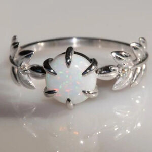 ✨Dainty Opal CZ Silver Plated Beautiful Fashion Trendy Ring for Women, U…